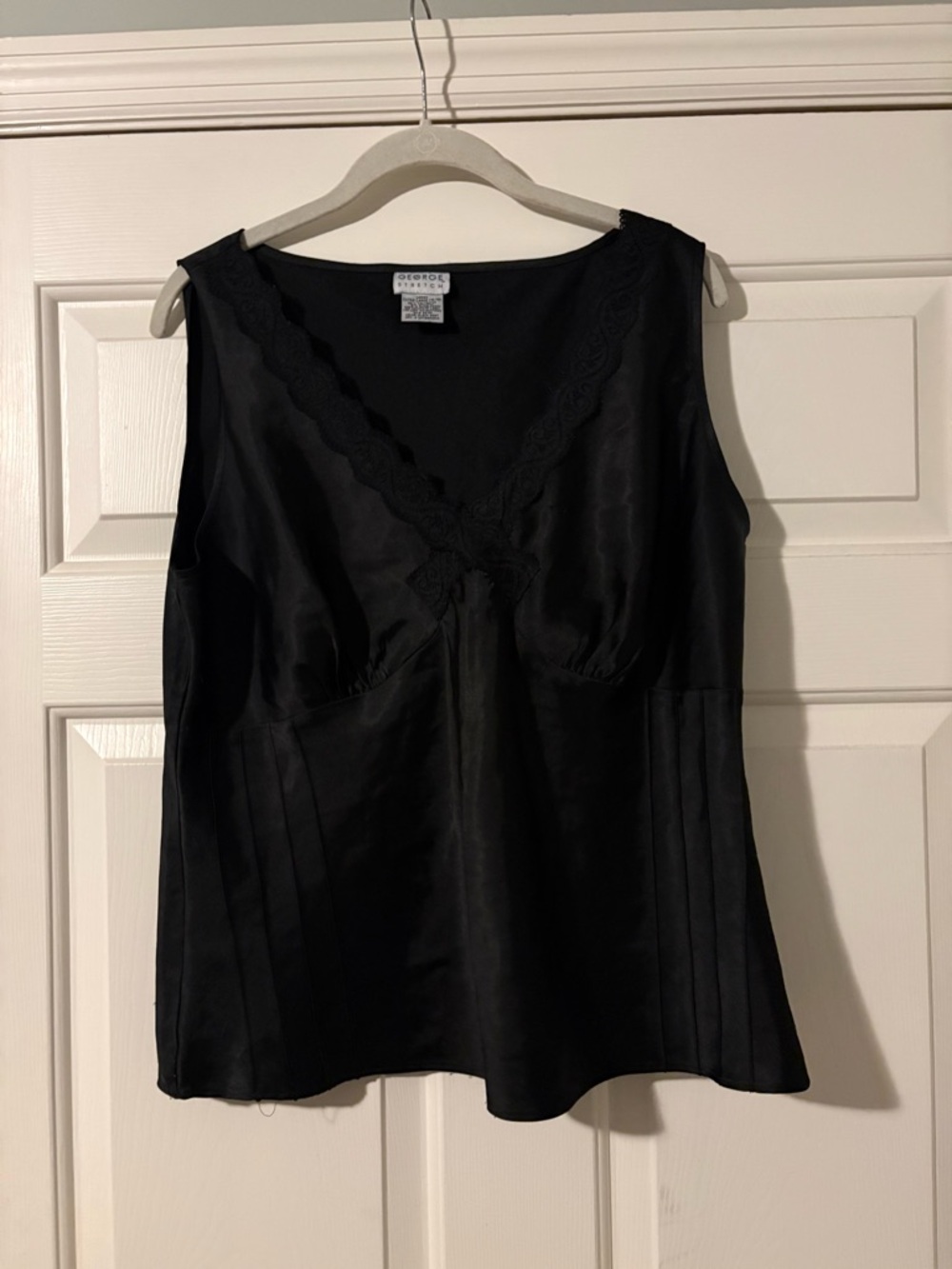 Vintage George Black Stretch Sleeveless Top